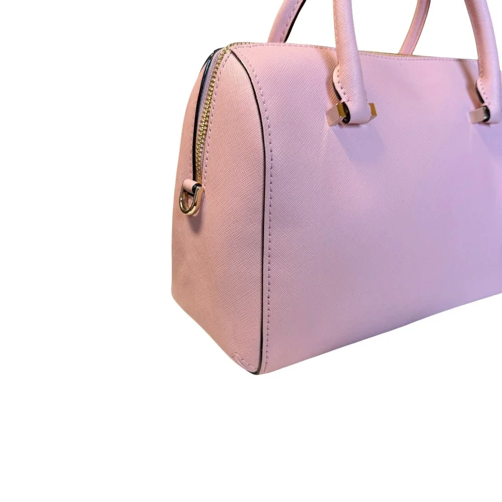 Kate Spade New York Pink Saffiano Leather Satchel Handbag Gold Hardware